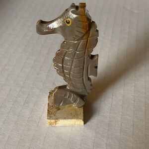 2” seahorse carved soapstone crystal
